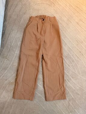 OAK + FORT Wide-Leg Trousers in Warm Peach